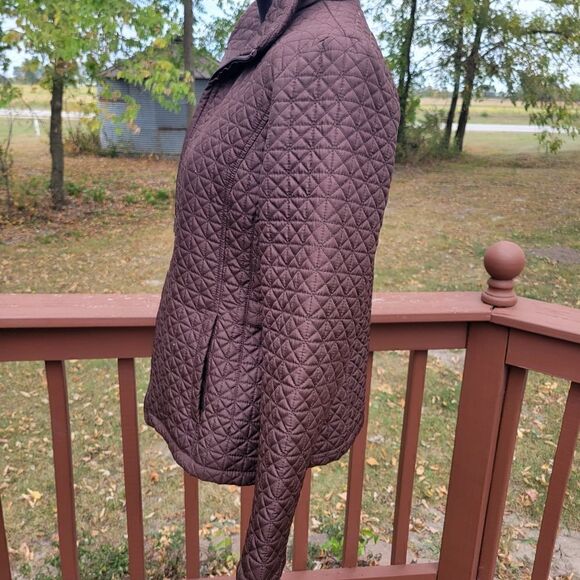 FS Limited Women's Brown Solid Long Sleeve Full Zip Quilted Jacket Size Medium - Picture 8 of 14